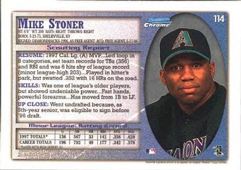 1998 Bowman Chrome #114 Mike Stoner Back