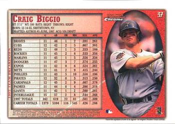 1998 Bowman Chrome #37 Craig Biggio Back