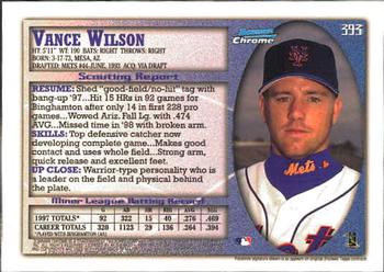 1998 Bowman Chrome #393 Vance Wilson Back