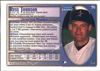 1998 Bowman Chrome #96 Russ Johnson Back