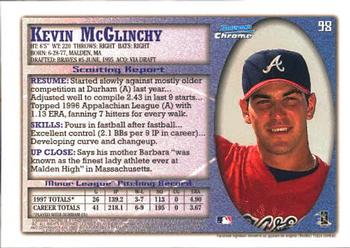 1998 Bowman Chrome #98 Kevin McGlinchy Back