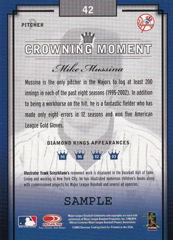 2003 Donruss Diamond Kings - Samples Silver #42 Mike Mussina Back