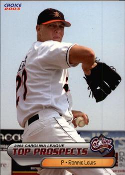2003 Choice Carolina League Top Prospects #01 Rommie Lewis Front