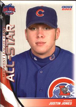 2003 Choice Midwest League All-Stars #03 Justin Jones Front