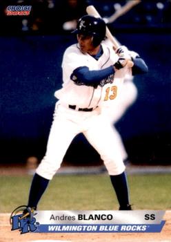 2003 Choice Wilmington Blue Rocks #04 Andres Blanco Front