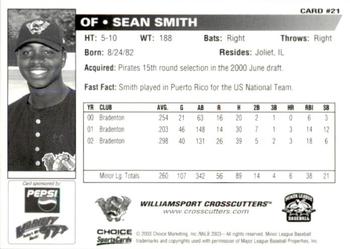 2003 Choice Williamsport Crosscutters #21 Sean Smith Back