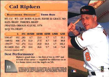 1998 Bowman's Best #11 Cal Ripken Back