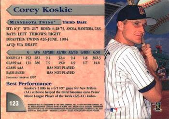 1998 Bowman's Best #123 Corey Koskie Back