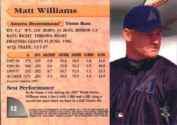 1998 Bowman's Best #12 Matt Williams Back