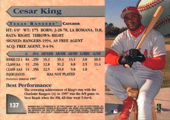 1998 Bowman's Best #137 Cesar King Back