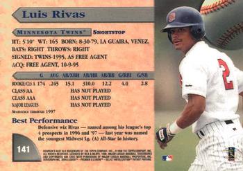 1998 Bowman's Best #141 Luis Rivas Back