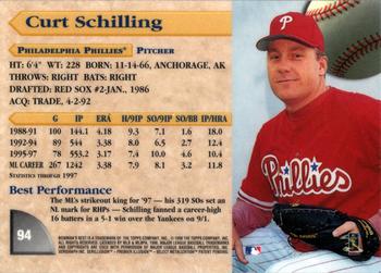 1998 Bowman's Best #94 Curt Schilling Back