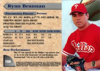 1998 Bowman's Best #159 Ryan Brannan Back