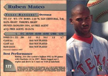 1998 Bowman's Best #177 Ruben Mateo Back