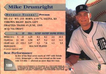 1998 Bowman's Best #189 Mike Drumright Back