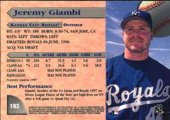 1998 Bowman's Best #193 Jeremy Giambi Back
