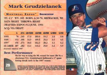 1998 Bowman's Best #29 Mark Grudzielanek Back