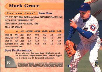 1998 Bowman's Best #30 Mark Grace Back