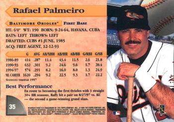 1998 Bowman's Best #35 Rafael Palmeiro Back