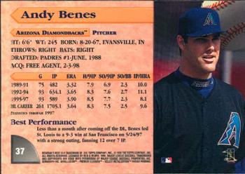 1998 Bowman's Best #37 Andy Benes Back