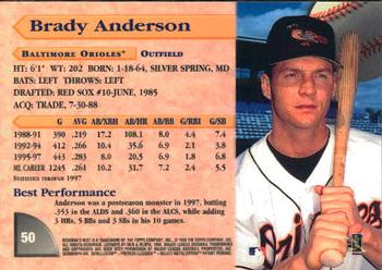 1998 Bowman's Best #50 Brady Anderson Back
