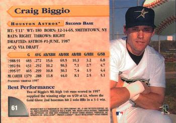 1998 Bowman's Best #61 Craig Biggio Back
