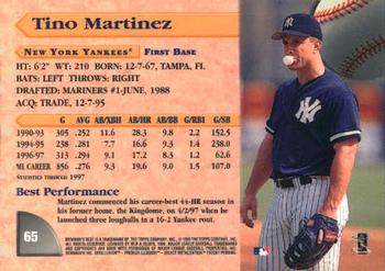 1998 Bowman's Best #65 Tino Martinez Back