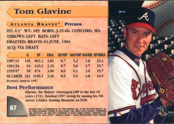 1998 Bowman's Best #67 Tom Glavine Back