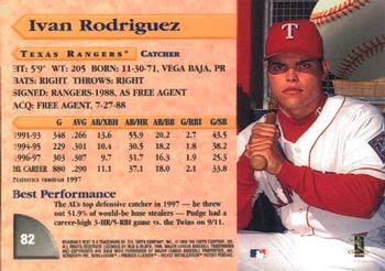 1998 Bowman's Best #82 Ivan Rodriguez Back