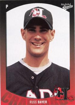 2003 MultiAd Hickory Crawdads #4 Russ Bayer Front