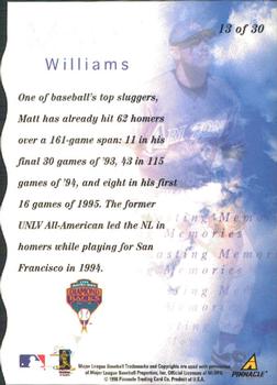 1998 Pinnacle Plus - Lasting Memories #13 Matt Williams Back