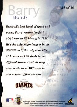 1998 Pinnacle Plus - Lasting Memories #26 Barry Bonds Back