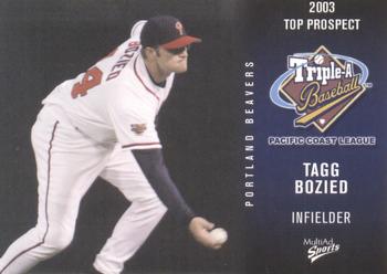 2003 MultiAd Pacific Coast League Top Prospects #7 Tagg Bozied Front