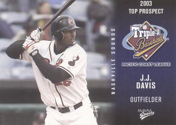 2003 MultiAd Pacific Coast League Top Prospects #10 J.J. Davis Front
