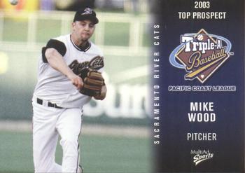 2003 MultiAd Pacific Coast League Top Prospects #35 Mike Wood Front