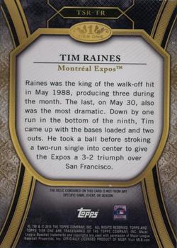 2015 Topps Tier One - Tier One Relics #TSR-TR Tim Raines Back