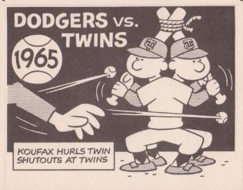 1967 Laughlin World Series #62 1965 Dodgers vs Twins Front