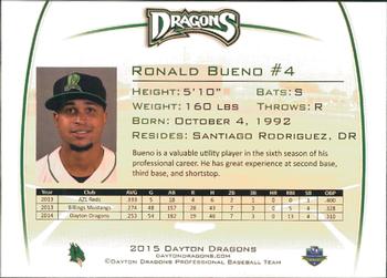 2015 Dayton Dragons #NNO Ronald Bueno Back