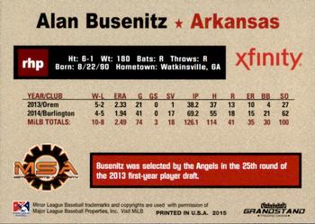 2015 Grandstand Arkansas Travelers #NNO Alan Busenitz Back