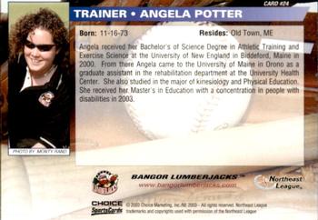 2003 Choice Bangor Lumberjacks #24 Angela Potter Back