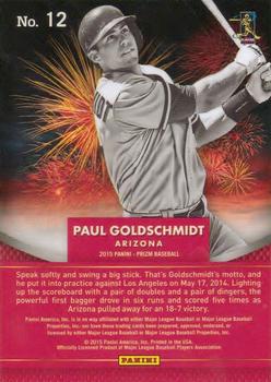 2015 Panini Prizm - Fireworks #12 Paul Goldschmidt Back