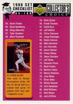 1998 Collector's Choice #20 Checklist: 54-106 Front