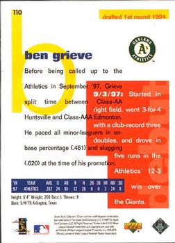1998 Collector's Choice #110 Ben Grieve Back