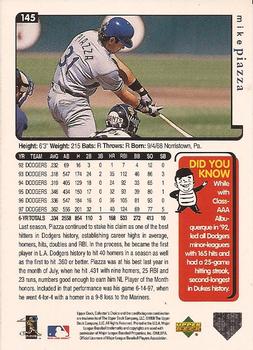 1998 Collector's Choice #145 Mike Piazza Back