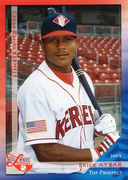 2003 Grandstand Midwest League Top Prospects #NNO Erick Aybar Front