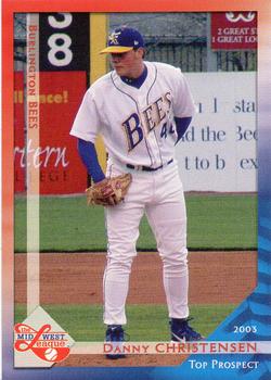 2003 Grandstand Midwest League Top Prospects #NNO Danny Christensen Front