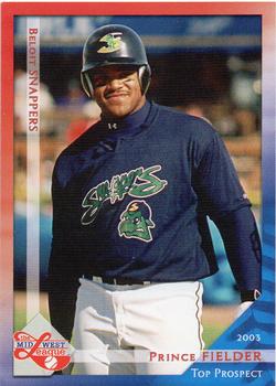 2003 Grandstand Midwest League Top Prospects #NNO Prince Fielder Front
