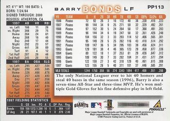 1998 Score - Showcase Series Artist's Proofs #PP113 Barry Bonds Back