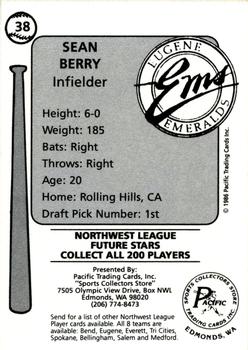 1986 Cramer Eugene Emeralds #38 Sean Berry Back