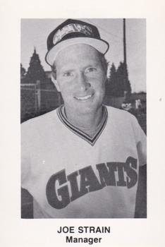 1986 Cramer Everett Giants Popcorn #NNO Joe Strain Front